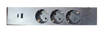 Блок розеток накладной (3-220V, Type-A, Type-C)