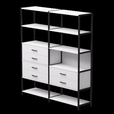Набор стеллажных систем №8 Everprof EVO (ЭВО) 1635x385x1840 Белый/Черный