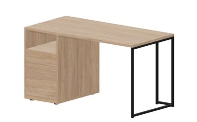 Стол на опорной тумбе 3 ящ. левый (push-to-open, в разборе), 138х68х75см
