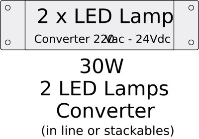 Блок питания для LED ламп 30W 220Vac-24Vdc макс. 2 лампы