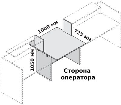 Центральный модуль 1000 х 1000 мм для стойки ресепшн