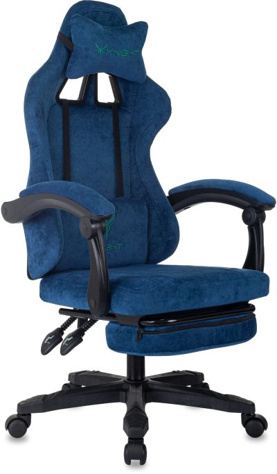 Кресло игровое Knight Nitro/F темно-бирюзовый Velvet 29 с подголов. крестов. пластик подст.для ног