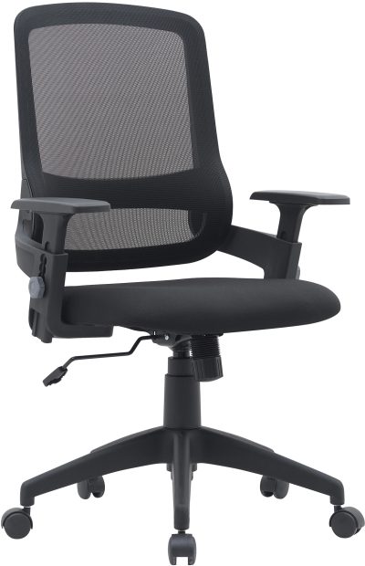 Кресло Cactus CS-MC313 черный сетка/ткань низк.спин. крестов. пластик пластик черный
