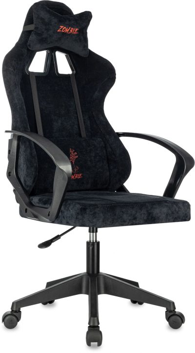 Кресло игровое Zombie Instinct черный Light-20 с подголов. крестов. пластик