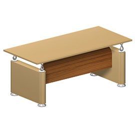 Стол руководителя, столешница и опоры в отделке из натуральной кожи 230x92x75