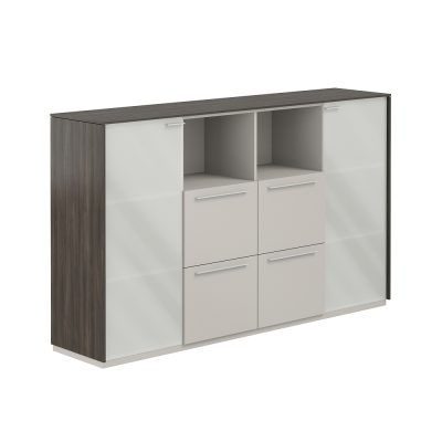 Шкаф средний со стеклом мат., 4 ящ., обвязка BT, фасады GS