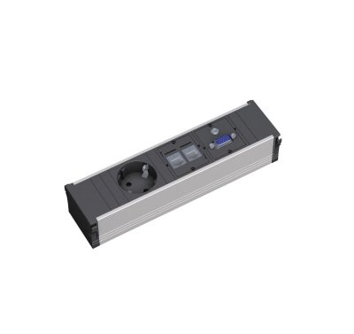 ПАУЕР ФРЭЙМ/POWERFRAME эл.бл.1+2Cat5e+1VGA ЧЕРНЫЙ