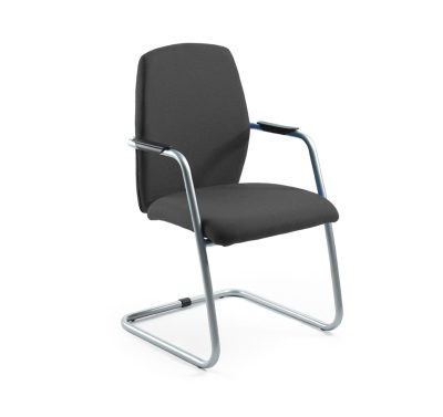 ВЕЛСИТ/WELLSEAT кресло посет.кожа ЧЕРНЫЙ/АЛЮМ