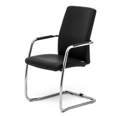 ВЕЛ_СИТ/WELL_SEAT Кресло, полозья,кожа ЧЕРНЫЙ/ХРОМ