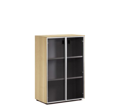 ЭКЗЕ/EXE Шкаф-витрина в.120 ДУБ СВЕТЛЫЙ/ЧЕРНЫЙ