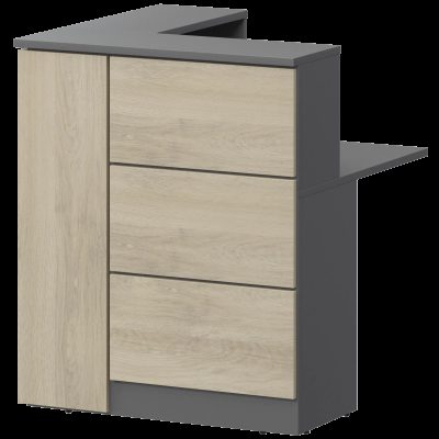 Модуль угловой правый Ресепшен Смарт СМР-32.9 Графит/Кронберг