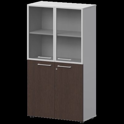 Шкаф высокий комб. Кортез СМШ48.28F.28RS(Б) Дуб венге/Белый