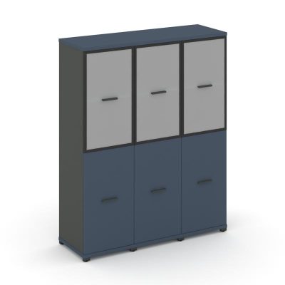 Концепт Шкаф 3 узкие секции, 4 ниши CN.STU-432 RMB A Звездный Сапфир/Антрацит NEW/Металл Антрацит/Са