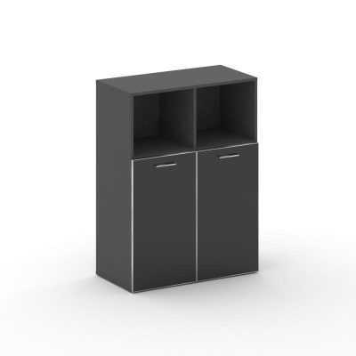Фреско Шкаф широкий средний FR.ST-203 black Базальт UM/Лакобель Черный/Хром 896*460*1202