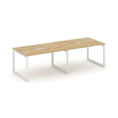 Стайл Проджект Стол переговорный SN-5O.SPRG-013 Тиквуд Светлый/Металл Белый 2760*980*750