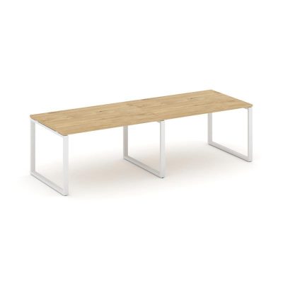 Стайл Проджект Стол переговорный SN-6O.SPRG-014.3 Тиквуд Светлый/Металл Белый 3160*980*750