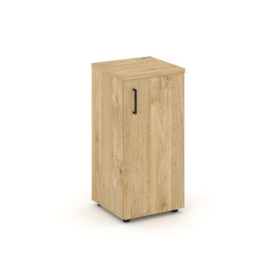 Стайл Проджект Шкаф низкий узкий SN.STU-301(R) Тиквуд Светлый/Черный Ручки 400*400*833