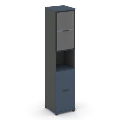 Концепт Шкаф 1 узкая секция, 5 ниш CN.STU-513 RPB A Звездный Сапфир/Антрацит NEW/Металл Антрацит/Про