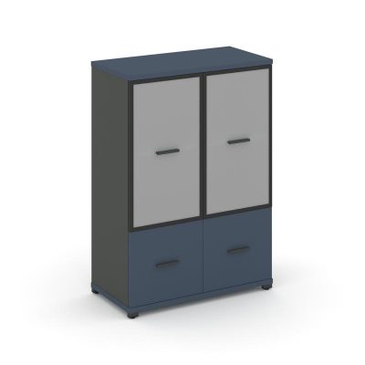 Концепт Шкаф 1 широкая секция, 3 ниши CN.STS-312 RMB A Звездный Сапфир/Антрацит NEW/Металл Антрацит/