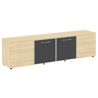 Ялта Тумба модульная LT.TS-4.2 black Акация Лорка/Стекло Black 2188*450*580