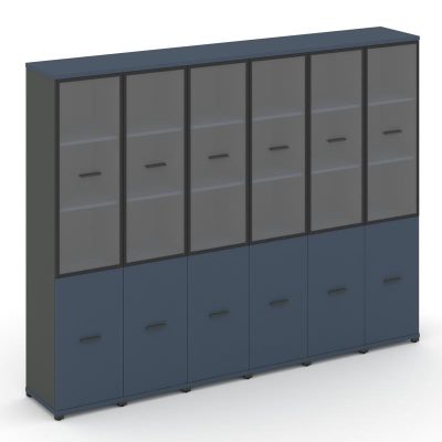 Концепт Шкаф 6 узких секций, 5 ниш CN.STU-562 RPB A Звездный Сапфир/Антрацит NEW/Металл Антрацит/Про