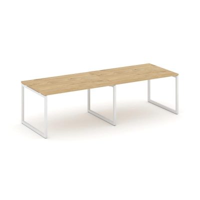 Стайл Проджект Стол переговорный SN-4O.SPRG-013.3 Тиквуд Светлый/Металл Белый 2760*980*750