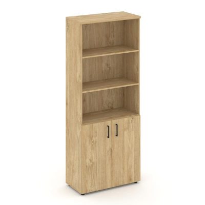Стайл Проджект Шкаф высокий широкий SN.STS-101 Тиквуд Светлый/Черный Ручки 796*400*1982