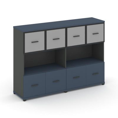 Концепт Шкаф 2 широкие секции, 3 ниши CN.STS-325 RMB A Звездный Сапфир/Антрацит NEW/Металл Антрацит/