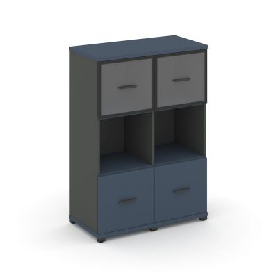Концепт Шкаф 2 узкие секции, 3 ниши CN.STU-325 RPB A Звездный Сапфир/Антрацит NEW/Металл Антрацит/Пр
