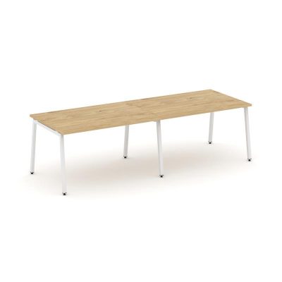 Стайл Проджект Стол переговорный SN-4A.SPRG-013.3 Тиквуд Светлый/Металл Белый 2760*980*750