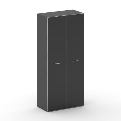 Фреско Шкаф широкий высокий FR.ST-103 black Базальт UM/Лакобель Черный/Хром 896*460*2000