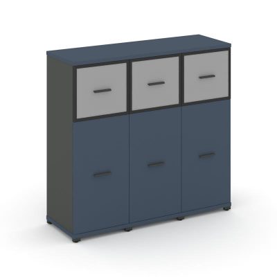 Концепт Шкаф 3 узкие секции, 3 ниши CN.STU-334 RMB A Звездный Сапфир/Антрацит NEW/Металл Антрацит/Са