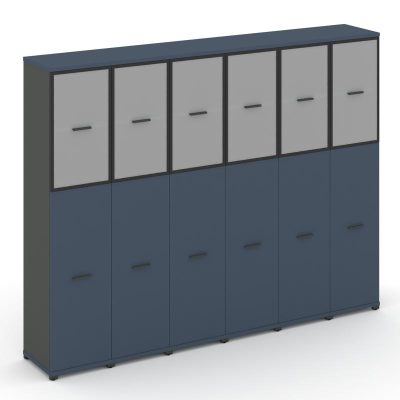 Концепт Шкаф 6 узких секций, 5 ниш CN.STU-565 RMB A Звездный Сапфир/Антрацит NEW/Металл Антрацит/Сат