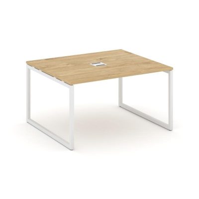 Стайл Проджект Стол переговорный SN-4O.SPRG-032 Тиквуд Светлый/Металл Белый 1180*1180*750