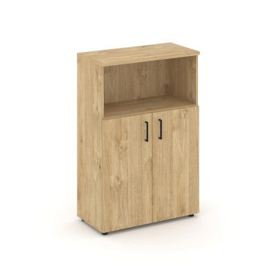 Стайл Проджект Шкаф средний широкий SN.STS-201 Тиквуд Светлый/Черный Ручки 796*400*1203