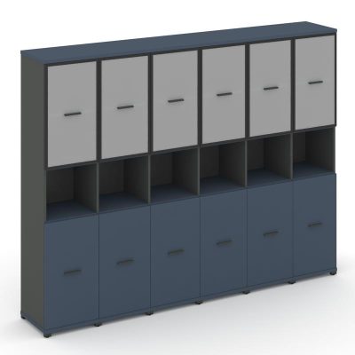 Концепт Шкаф 6 узких секций, 5 ниш CN.STU-563 RMB A Звездный Сапфир/Антрацит NEW/Металл Антрацит/Сат