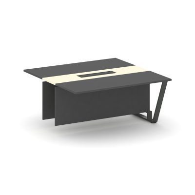 Стил Мит Проходной модуль L=1600 KMK-PR.B.SPPW-16 Антрацит/Ваниль Глянец/Металл Антрацит 1600*1600*7