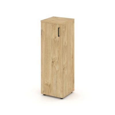 Стайл Проджект Шкаф средний узкий SN.STU-204(L) Тиквуд Светлый/Черный Ручки 400*400*1203