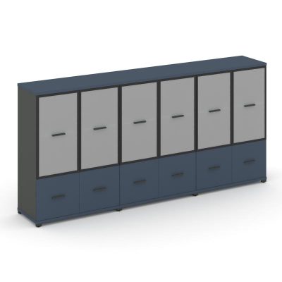 Концепт Шкаф 3 широкие секции, 3 ниши CN.STS-332 RMB A Звездный Сапфир/Антрацит NEW/Металл Антрацит/