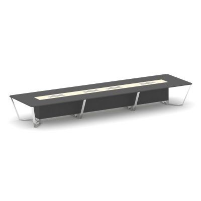 Стил Мит Стол переговорный прямоугольный MM-PR.B.SP-18 Антрацит/Ваниль Глянец/Нержавеющая Сталь/Хром