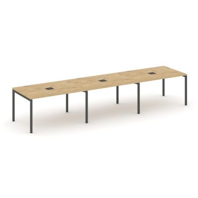 Стайл Проджект Стол переговорный SN-4P.SPRG-023 Тиквуд Светлый/Металл Антрацит 4140*980*750
