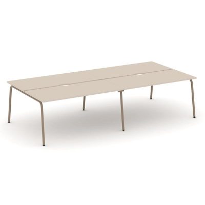 Эстетика Рабочая станция 4 места ES.D.RS-4.4-VK Капучино/Металл Латте 3160*1500*750