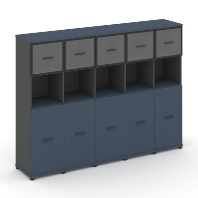 Концепт Шкаф 5 узких секций, 4 ниши CN.STU-455 RPB A Звездный Сапфир/Антрацит NEW/Металл Антрацит/Пр