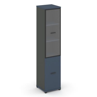 Концепт Шкаф 1 узкая секция, 5 ниш CN.STU-512 RPB A Звездный Сапфир/Антрацит NEW/Металл Антрацит/Про