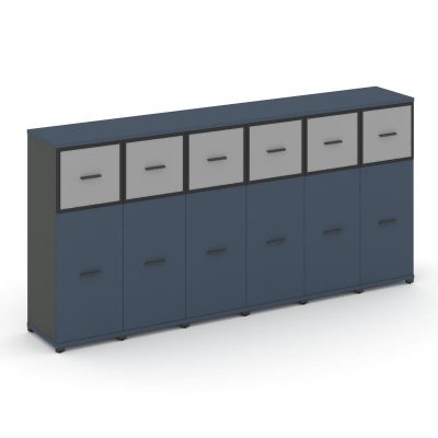 Концепт Шкаф 6 узких секций, 3 ниши CN.STU-364 RMB A Звездный Сапфир/Антрацит NEW/Металл Антрацит/Са