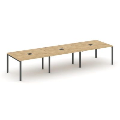 Стайл Проджект Стол переговорный SN-6P.SPRG-052 Тиквуд Светлый/Металл Антрацит 3540*1180*750