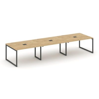 Стайл Проджект Стол переговорный SN-4O.SPRG-054 Тиквуд Светлый/Металл Антрацит 4740*1180*750