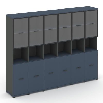 Концепт Шкаф 6 узких секций, 5 ниш CN.STU-563 RPB A Звездный Сапфир/Антрацит NEW/Металл Антрацит/Про