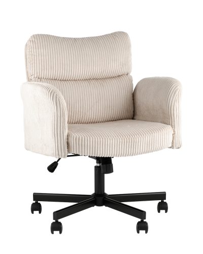 Кресло офисное TopChairs 6187 с откидными подлокотниками кремовый