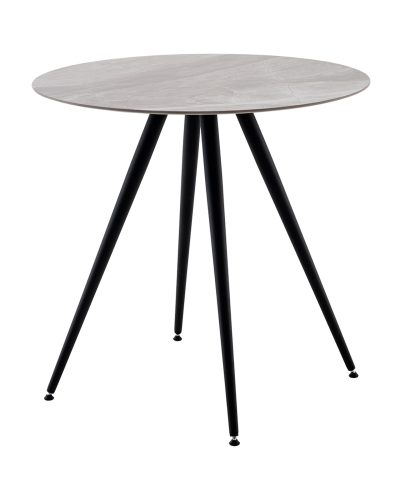 Стол Ники круглый столешница керамика Italian light grey 800